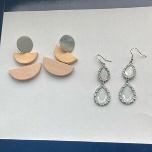 Elegant Silver and Cream Earrings Collection